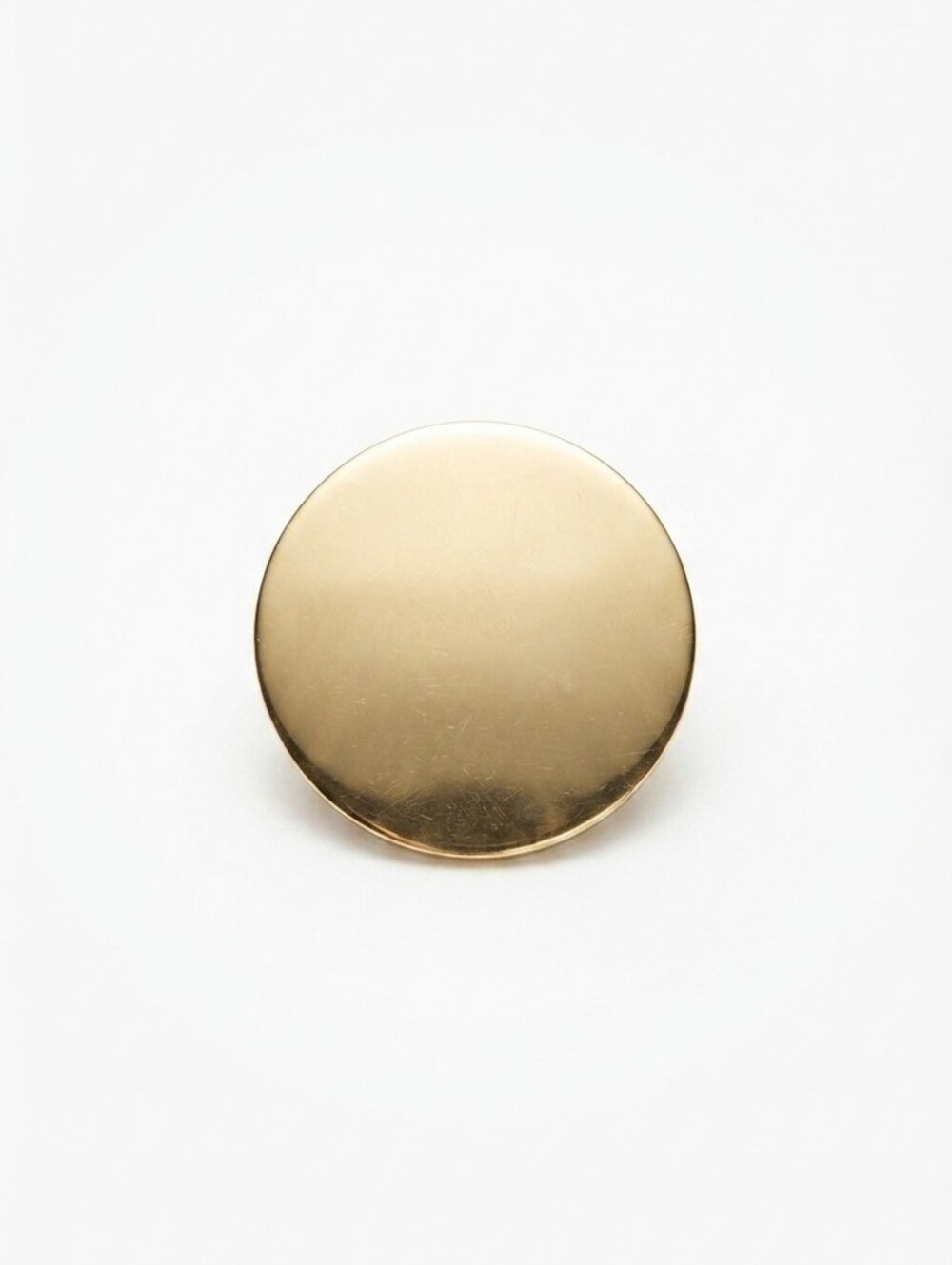 Vintage Monet Signed Gold Tone Round Disc Brooch, Smooth Polished Minimalist Cir
